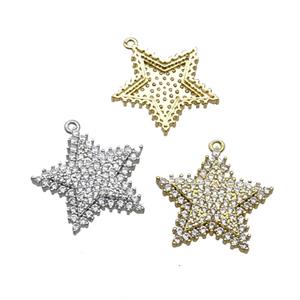 Copper Star Pendant Pave Zircon Mixed, approx 20mm [FN30885]