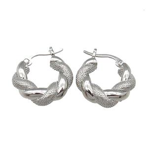 Copper Latchback Earring Platinum Plated, approx 20mm dia [FN30992]