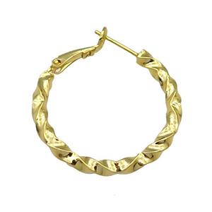 Copper Hoop Earring Gold Plated, approx 30mm dia [FN31053]