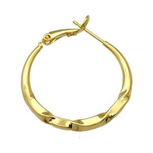 Copper Hoop Earring Gold Plated, approx 30mm dia [FN31055]