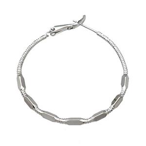 Copper Hoop Earring Platinum Plated, approx 40mm dia [FN31056]