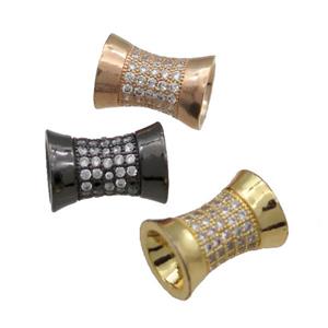 Copper Bamboo Beads Pave Zircon Mixed, approx 10-13mm [FN31130]