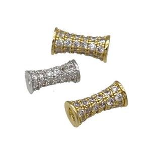 Copper Bamboo Beads Pave Zircon Mixed, approx 4-8.5mm [FN31238-S]