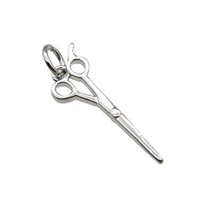 Copper Scissors Charm Pendant Platinum Plated, approx 8-21mm [FN31254]