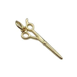 Copper Scissors Charm Pendant Gold Plated, approx 8-21mm [FN31255]