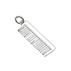 Copper Comb Charm Pendant Platinum Plated, approx 7.5-22mm [FN31257]