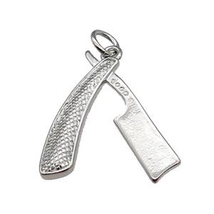 Copper Razor Charm Pendant Platinum Plated, approx 18-20mm [FN31260]