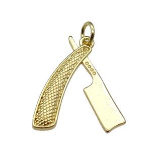 Copper Razor Charm Pendant Gold Plated, approx 18-20mm [FN31261]