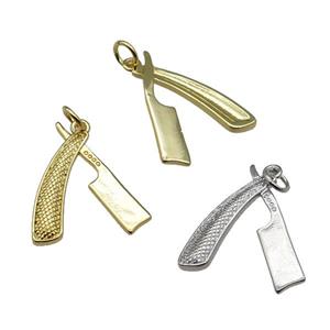 Copper Razor Charm Pendant Mixed, approx 18-20mm [FN31262]