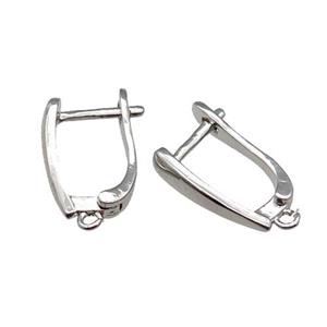 Copper Latchback Earring Accessories with Loop Platinum Plated, approx 9-16mm [FN31272]