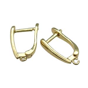 Copper Latchback Earring Accessories with Loop Gold Plated, approx 9-16mm [FN31273]