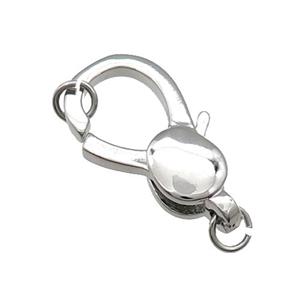 Copper Lobster Clasp Platinum Plated, approx 14-23mm [FN31276]