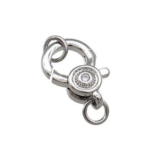 Copper Lobster Clasp Platinum Plated, approx 10-13.5mm [FN31280]