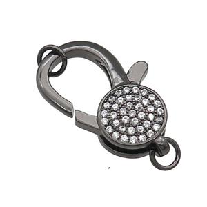 Copper Lobster Clasp Pave Zircon Black Plated, approx 18-27mm [FN31285]