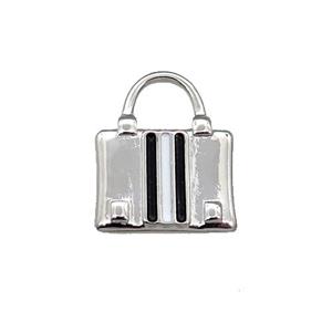 Copper Bag Charm Pendant Enamel Platinum Plated, approx 15-20mm [FN31312]