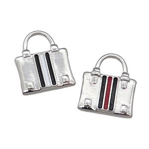 Copper Bag Charm Pendant Enamel Platinum Plated Mix, approx 15-20mm [FN31314]
