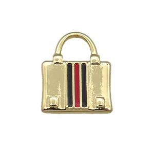 Copper Bag Charm Pendant Enamel Gold Plated, approx 15-20mm [FN31316]