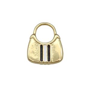 Copper Bag Charm Pendant Enamel Gold Plated, approx 15-20mm [FN31318]