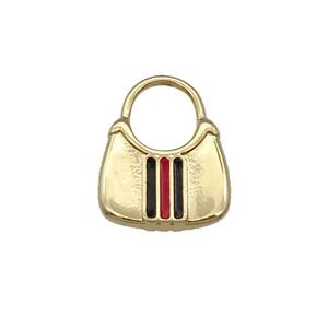 Copper Bag Charm Pendant Enamel Gold Plated, approx 15-20mm [FN31319]