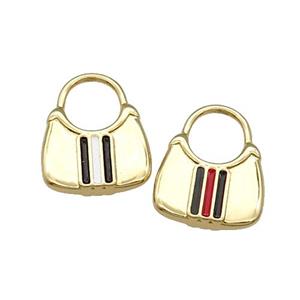 Copper Bag Charm Pendant Enamel Gold Plated Mixed, approx 15-20mm [FN31320]