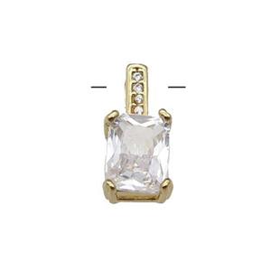 Copper Pendant Pave Crystal Gold Plated, approx 6.5-14mm [FN31324]