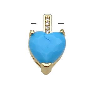 Copper Heart Pendant Pave Crystal Gold Plated, approx 10-16.5mm [FN31351]