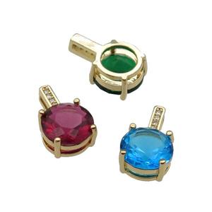 Copper Pendant Pave Crystal Diamond Gold Plated Mixed, approx 10-16.5mm [FN31352]