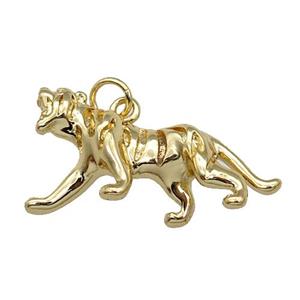 Copper Tiger Charm Pendant Gold Plated, approx 14-27mm [FN31428]
