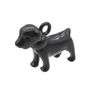 Copper Dog Pendant Black Lacquered Fired, approx 13-16mm [FN31451]