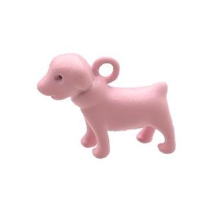 Copper Dog Pendant Pink Lacquered Fired, approx 13-16mm [FN31454]