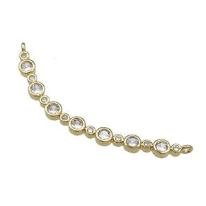 Copper Stick Pendant Pave Zircon 2loops Gold Plated, approx 4mm, 50mm [FN31501]