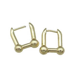 Copper Latchback Earring Gold Plated, approx 13-15.5mm [FN31568]