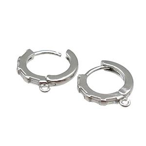 Copper Latchback Earring Accessories With Loop Platinum Plated, approx 14mm dia [FN31575]