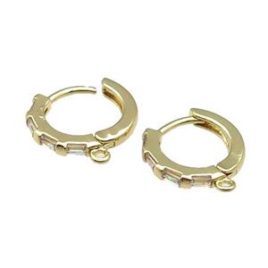 Copper Latchback Earring Accessories With Loop Gold Plated, approx 14mm dia [FN31576]