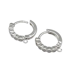 Copper Latchback Earring Accessories With Loop Platinum Plated, approx 14mm dia [FN31579]