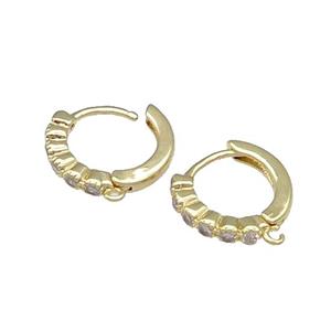 Copper Latchback Earring Accessories With Loop Gold Plated, approx 14mm dia [FN31580]
