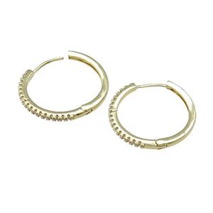 Copper Latchback Earring Pave Zircon Gold Plated, approx 26mm dia [FN31592]