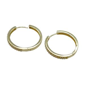 Copper Latchback Earring Pave Zircon Gold Plated, approx 30mm dia [FN31598]