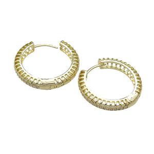 Copper Latchback Earring Pave Zircon Gold Plated, approx 30mm dia [FN31600]