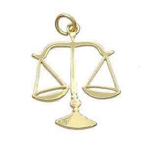 Copper Libra Pendant Charm Gold Plated, approx 18-22mm [FN31688]