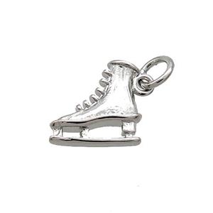 Copper Skate Shoes Pendant Platinum Plated, approx 10mm [FN31696]