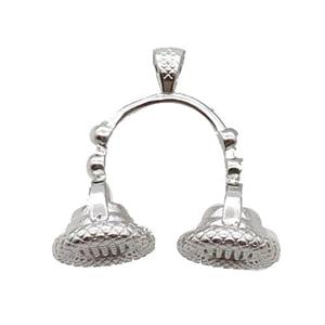 Copper ShowerHead Pendant Platinum Plated, approx 25mm [FN31707]