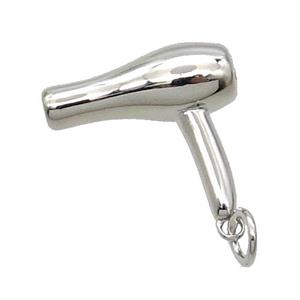 Copper HairDryer Charm Pendant Platinum Plated, approx 16mm [FN31713]