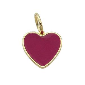Copper Heart Pendant Red Enamel Gold Plated, approx 17mm [FN31720]