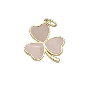 Copper Clover Pendant Enamel Gold Plated, approx 15.5-17.5mm [FN31751]
