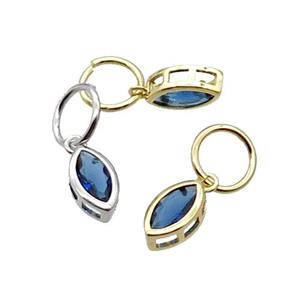 Copper Eye Pendant Pave Blue Crystal Mixed, approx 7-12mm [FN31769]