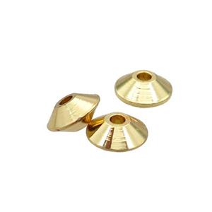 Copper Bicone Spacer Beads 18K Gold Plated, approx 3x6mm [FN31848]