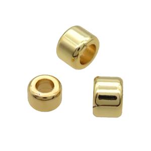 Copper Tube Beads Large Hole 18K Gold Plated, approx 6mm, 3mm hole [FN31850-6MM]