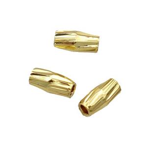 Copper Tube Beads 18K Gold Plated, approx 3x6mm [FN31858]