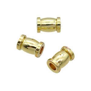 Copper Tube Beads 18K Gold Plated, approx 4x6mm [FN31859]